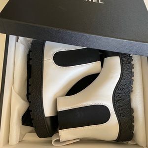 SOLD* Two Toned Black & White Chanel Boots. Size 36. Brand New box & dust bag